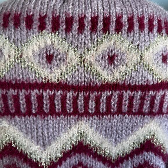 New Heartloom Purple Sweater Free People Sz M - Picture 5 of 10